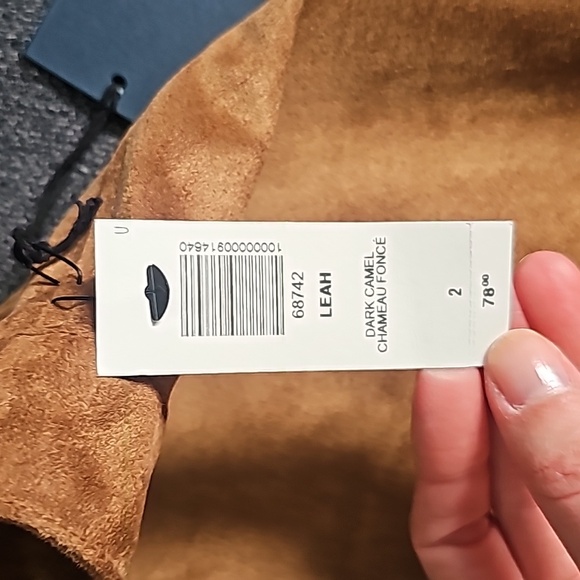 Aritzia Wilfred Free Dark Camel Vegan Suede Mini Skirt Size 2 - Picture 8 of 8